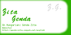 zita genda business card